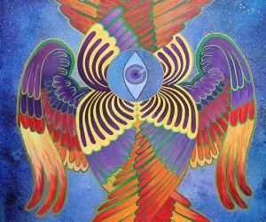 Serafin, 100x70cm, oil, watercolor on canvas, 2019 kopia